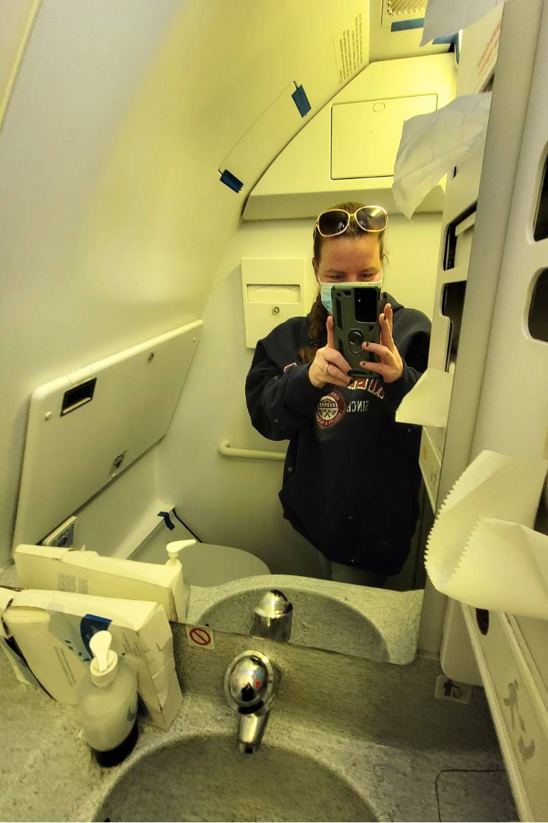 airplane bathroom changing ostomy